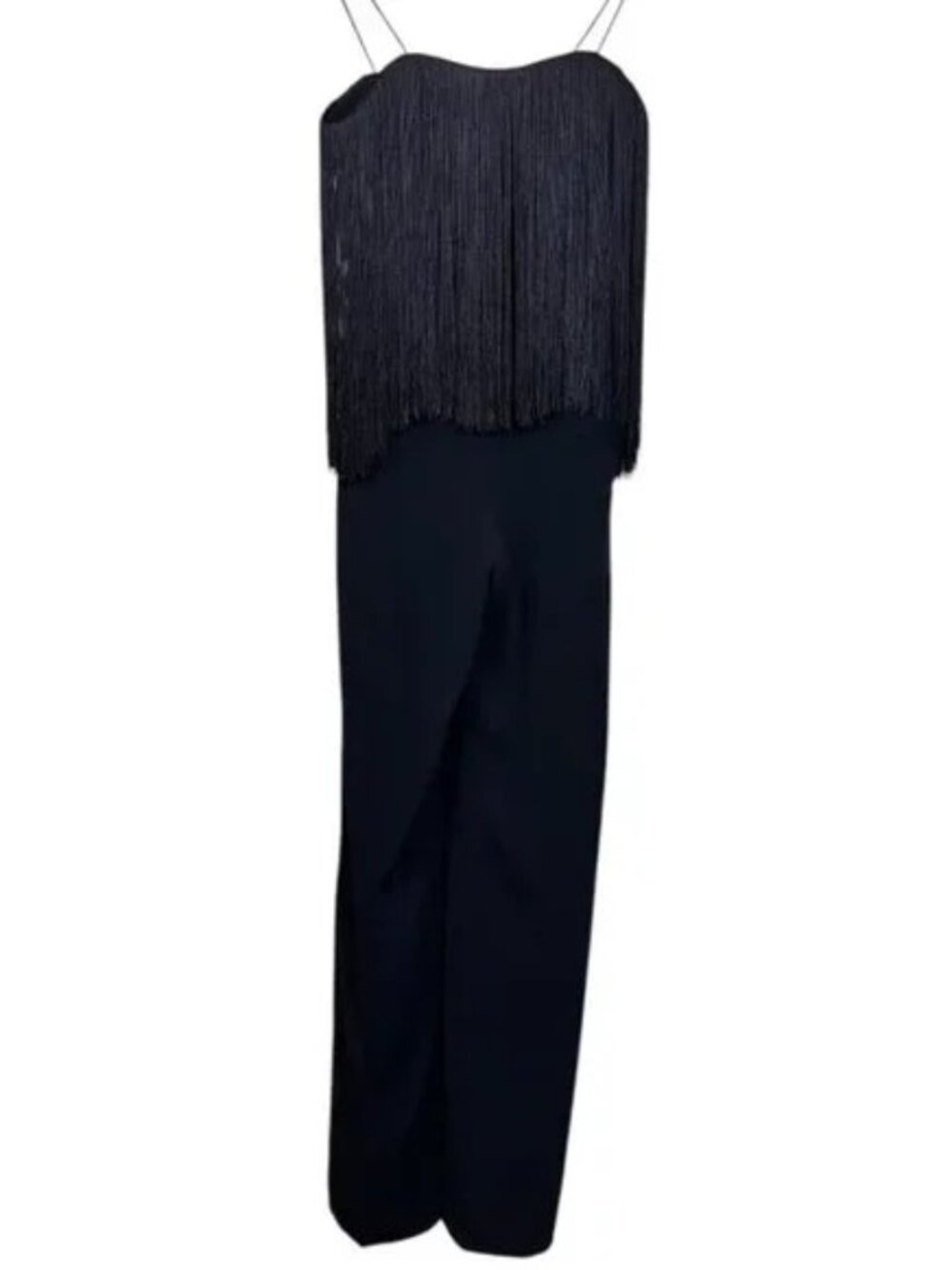 NWT Club Monaco Women"s Fringe Jumpsuit Size 00 in Black